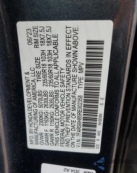 2024 Honda Cr-V Sport-L z USA, uszkodzony, nr VIN 7FARS6H85RE002358